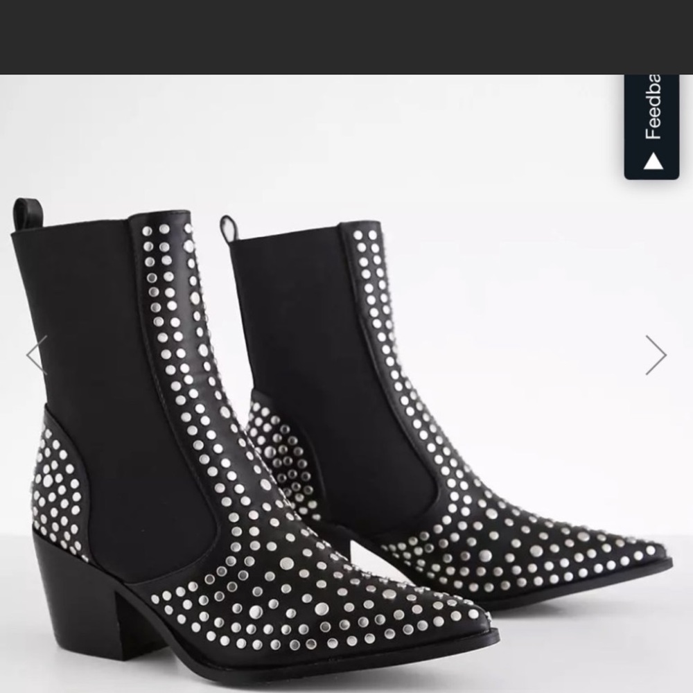 Shu Shop Zsa Zsa Pointed Toe Studded Ankle Boot/Booties